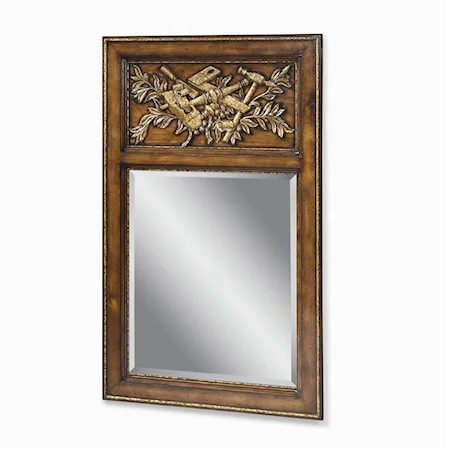 Cabinet Makers Plaque Mirrorr with Hand Carved Detailing